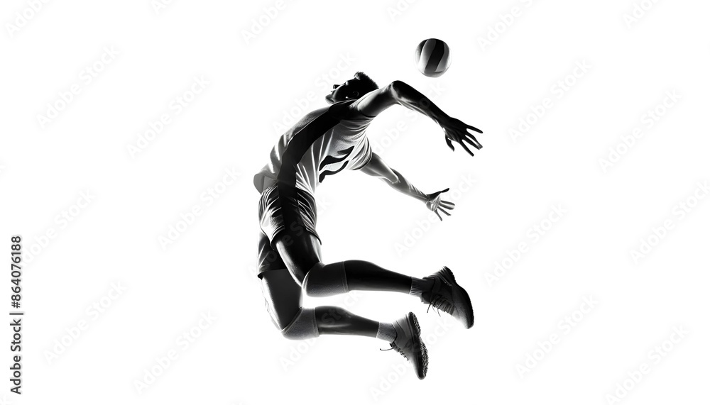 Shadow of a volleyball player Shadow of a volleyball player