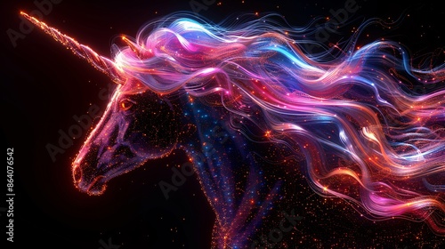 Magical Unicorn with Sparkly Mane and Horn.