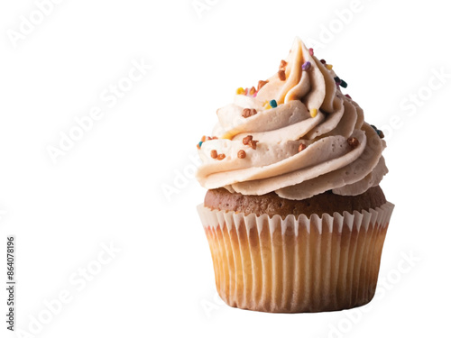 chocolate cupcake isolated on white background