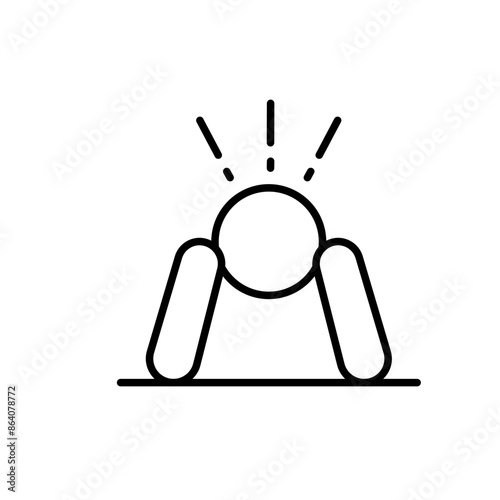 Panic attack outline icons, minimalist vector illustration ,simple transparent graphic element .Isolated on white background