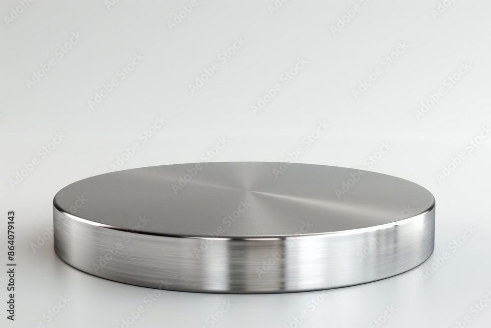 Silver Metal Podium or Pedestal Isolated on White Background. 3D Render. Silver Metal Podium or Pedestal Isolated on White Background. 3D Render.