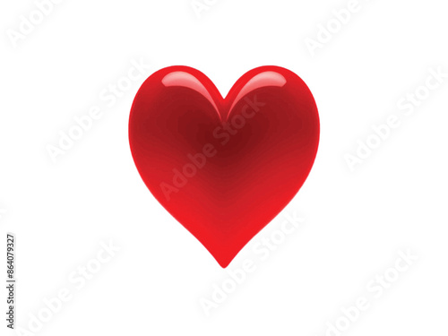 Red heart isolated on white background 