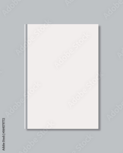 Front blank book cover mockup illustration.
