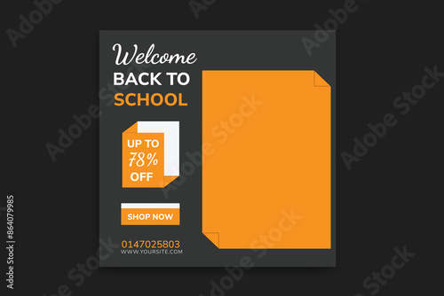 school social media post Back to school social media post banner template banner design