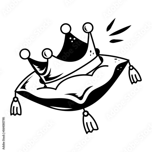 A hand drawn icon of crown pillow