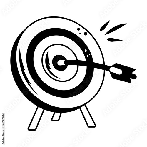 A glyph icon of target practice 