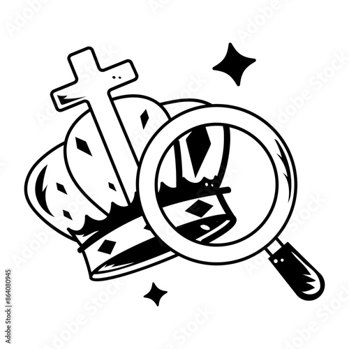 A finding king icon in glyph style