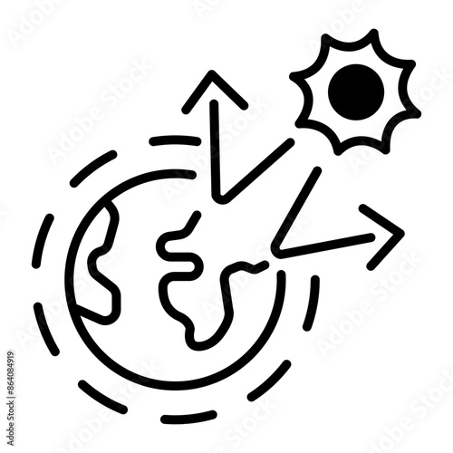 An outline icon denoting greenhouse effect 