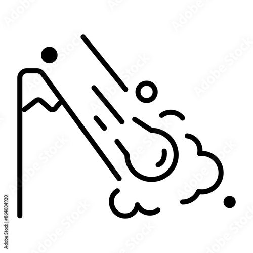 An icon of avalanche in line style 