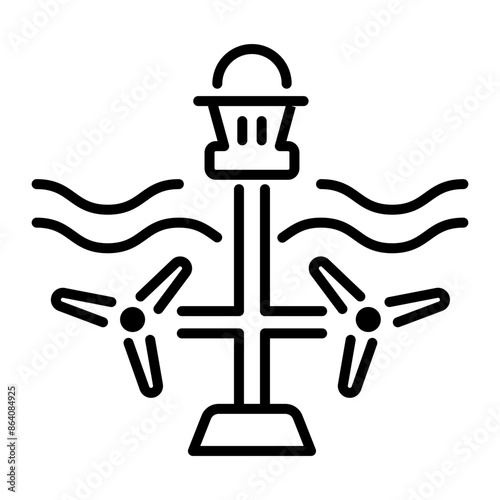 An outline style icon of tidal energy 