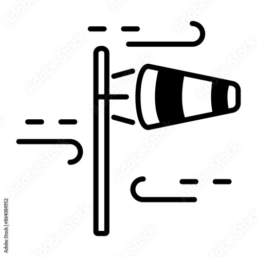 An outline icon of windsock pole 