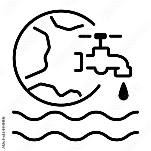 An outline style icon of water conservation 