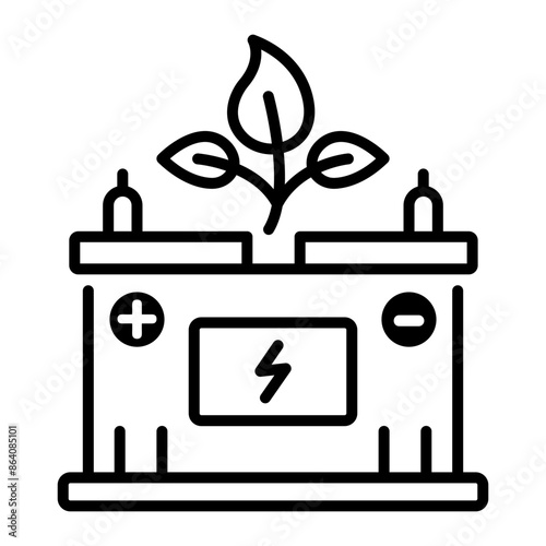 Line style icon of accumulator, line icon 