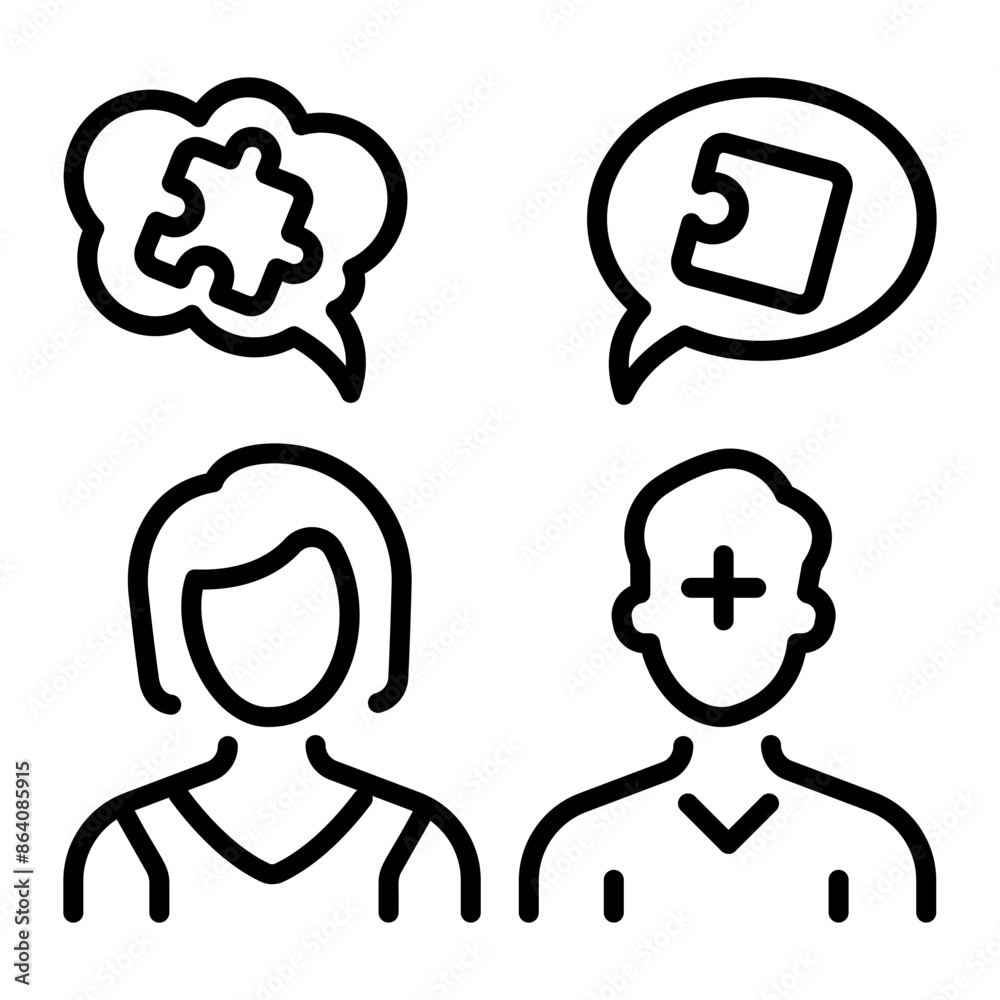 An outline icon of psychotherapy session An outline icon of psychotherapy session