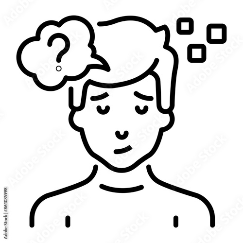 An outline icon of self question 