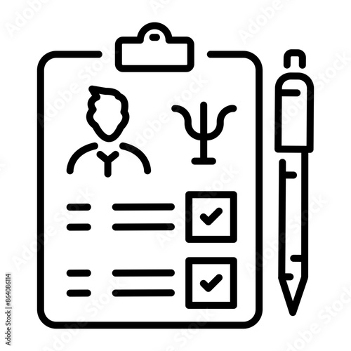 Psychology survey icon in outline style 