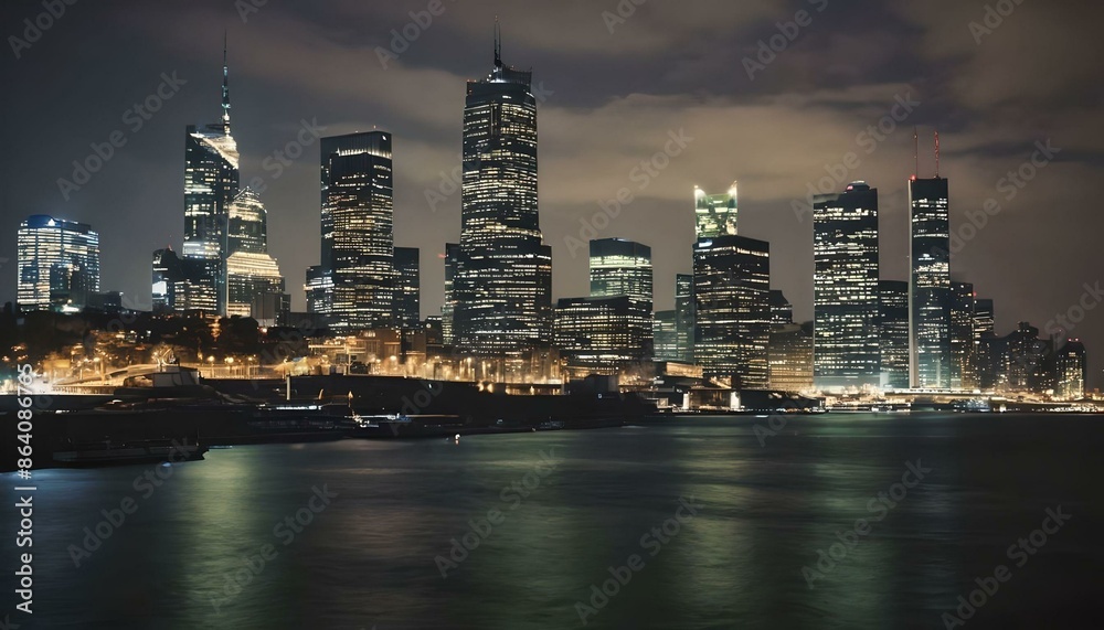 Obraz premium city skyline at night