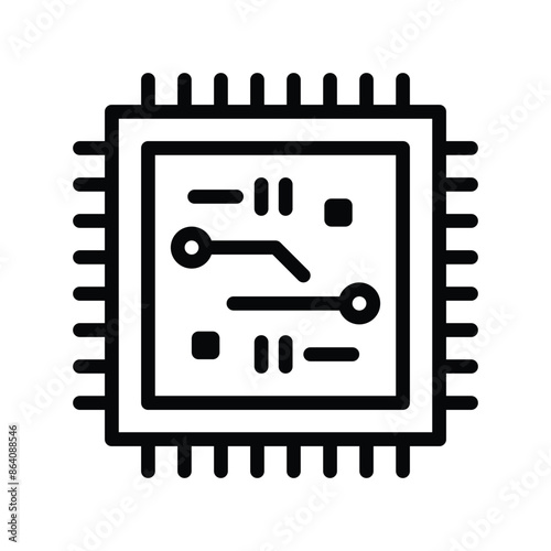 Ai chip vector icon