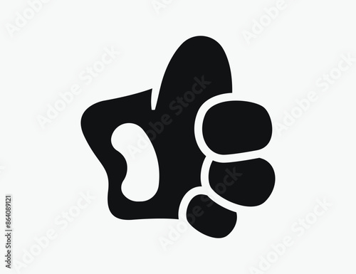 Animal paw thumbs up vector silhouette icon