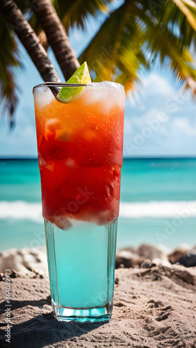 cold watermelon soda float with lime slice