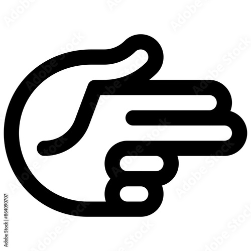 Hand gun. Editable stroke vector icon.