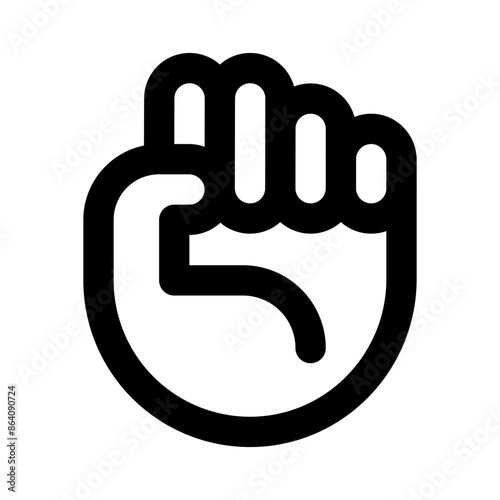 Fist. Editable stroke vector icon.
