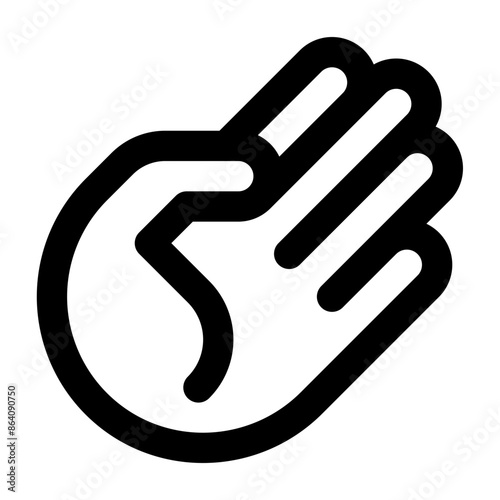 Knife hand. Editable stroke vector icon.