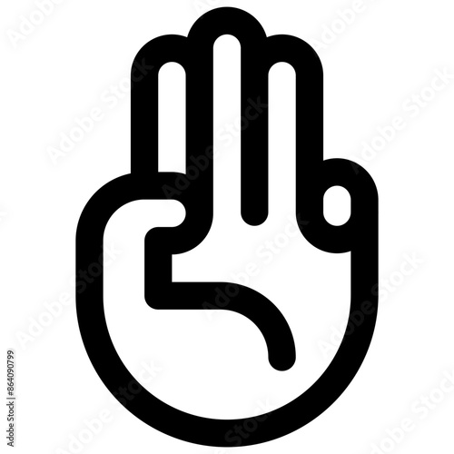 Hand counting. Editable stroke vector icon.