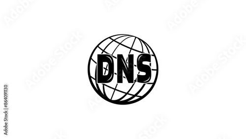 DNS emblem , black  isolated silhouette 