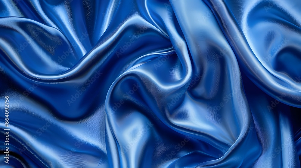 Obraz premium Abstract blue silk background, elegant silk texture, 3d silk texture