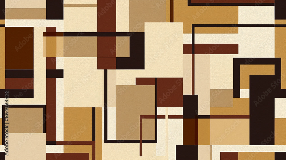 Brown and beige De Stijl Seamless Pattern Brown and beige De Stijl Seamless Pattern