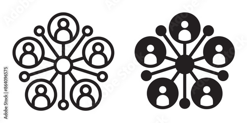 Stakeholder editable stroke and solid web icon set. Stakeholder icon vector illustration.