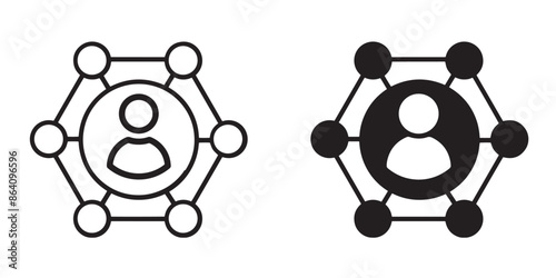 Stakeholder editable stroke and solid web icon set. Stakeholder icon vector illustration.