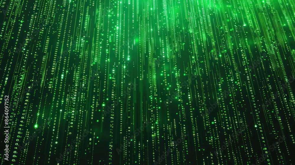 Abstract Digital Rain of Green Binary Code Abstract Digital Rain of Green Binary Code