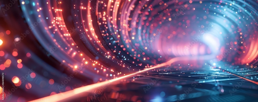 Futuristic landscape with sleek design, neon lights, hightech, digital rendering Futuristic landscape with sleek design, neon lights, hightech, digital rendering