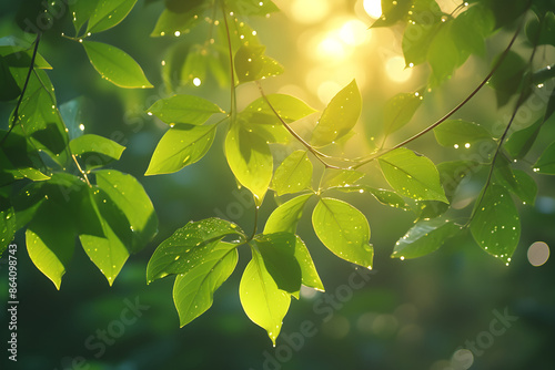 the sun shines through the leaves of a tree