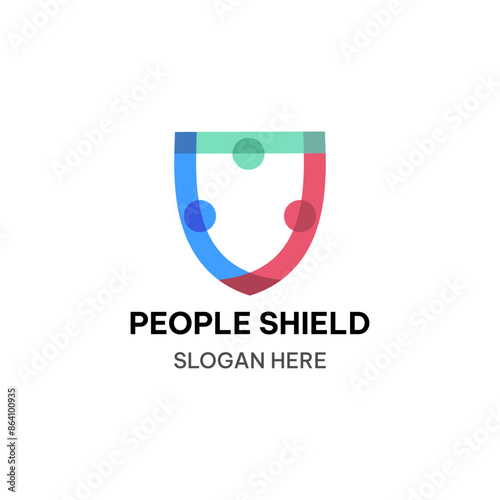 People shield logo template in flat style. Teamwork vector illustration Free Download People shield logo template in flat style. Teamwork vector illustration - GFXLoad