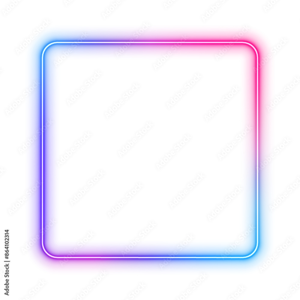 Illustration of neon electric style square frame. Gradient pink purple blue color. Isolated on transparent background. PNG Illustration of neon electric style square frame. Gradient pink purple blue color. Isolated on transparent background. PNG