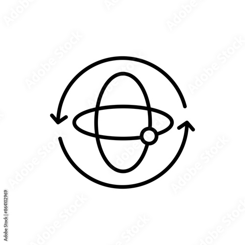 Gyroscope outline icons, minimalist vector illustration ,simple transparent graphic element .Isolated on white background