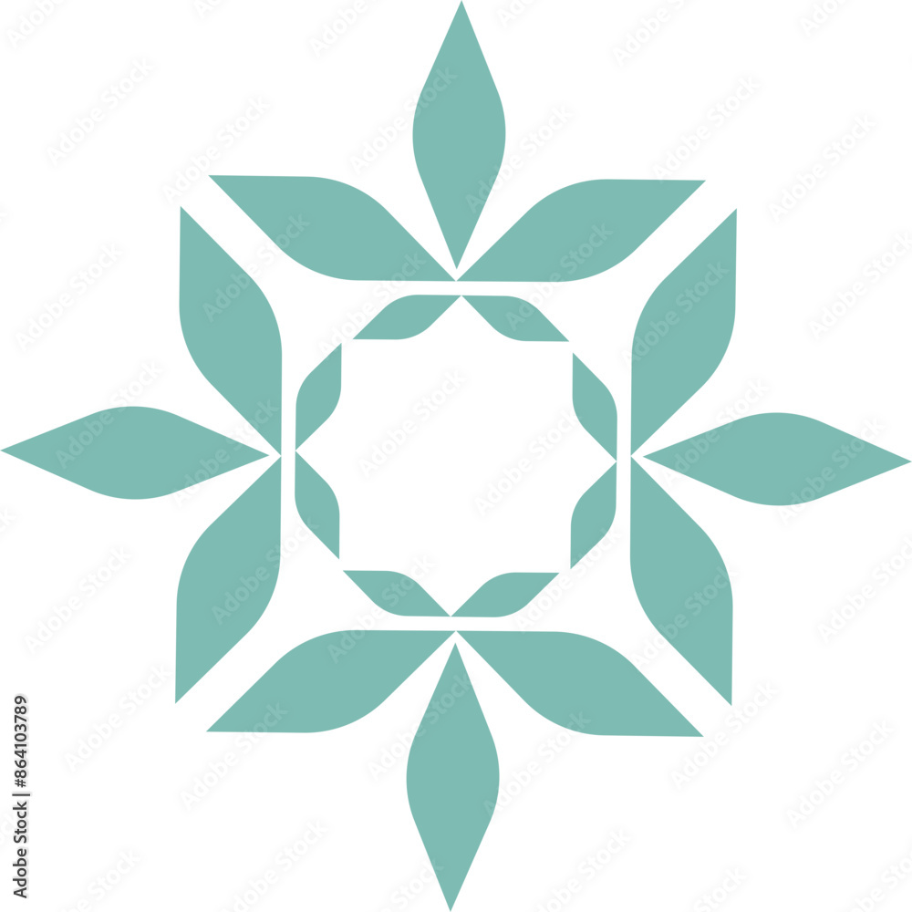 Fototapeta premium Abstract geometric floral shape