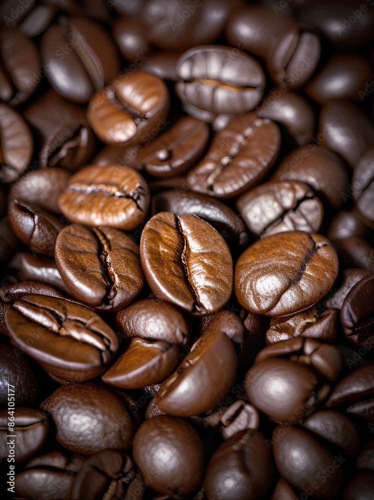 Obraz premium closeup coffee bean collection with details