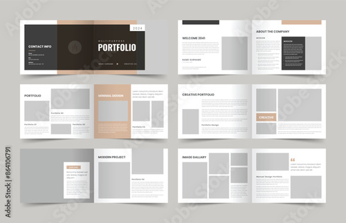 Landscape Portfolio Template, Portfolio Layout, Architecture Portfolio, Vector Template