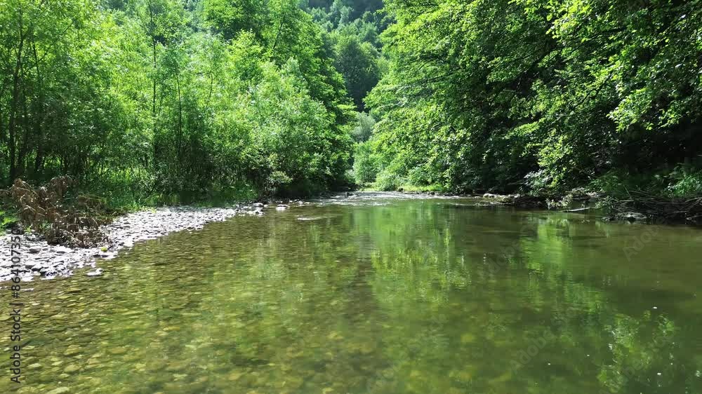Mountain river with clear water, in a spectacular landscape. Fresh waters - concept. Mountain river with clear water, in a spectacular landscape. Fresh waters - concept.