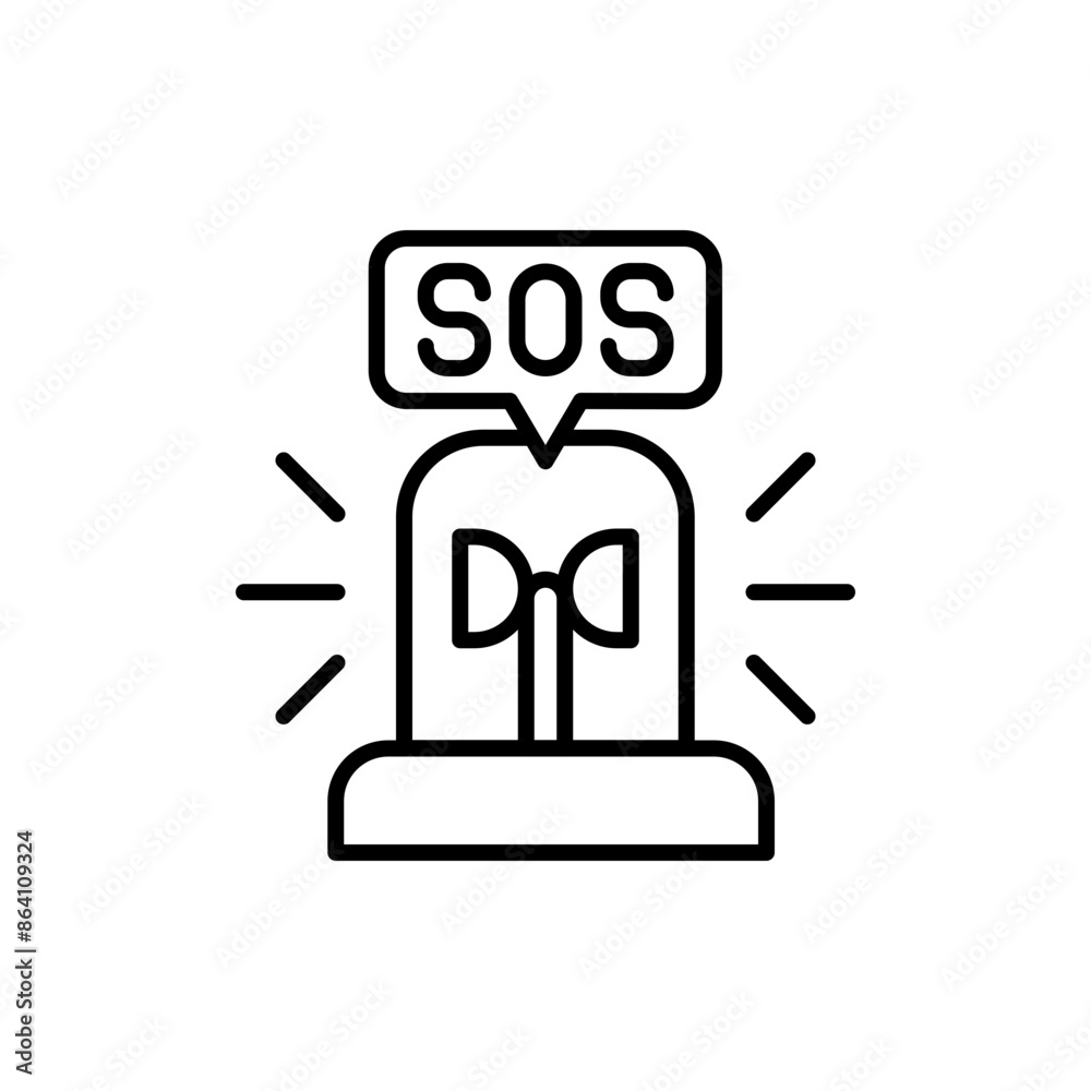 SOS alarm outline icons, minimalist vector illustration ,simple transparent graphic element .Isolated on white background SOS alarm outline icons, minimalist vector illustration ,simple transparent graphic element .Isolated on white background