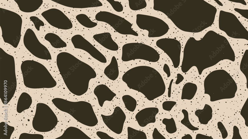 Cow Reticulum Texture Cow texture pattern. Animal skin pattern. Spots of black color on a ...