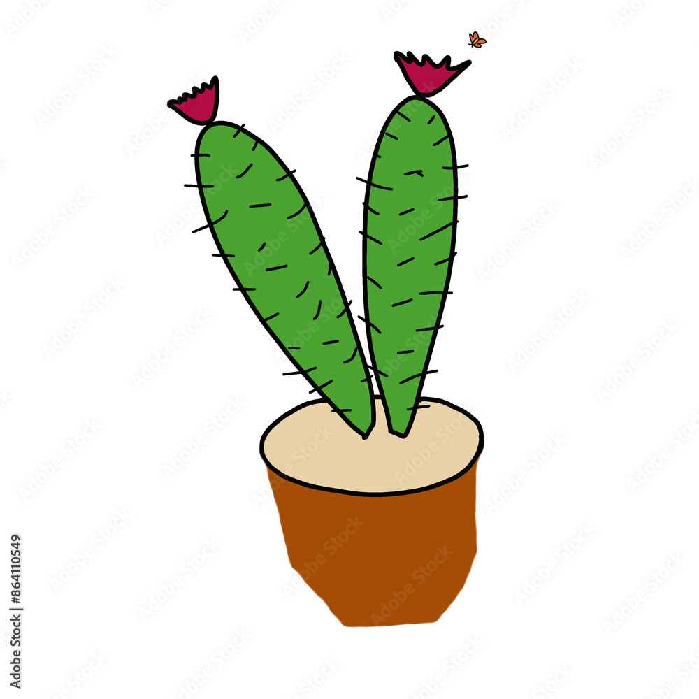 cactus in flowerpot cactus in flowerpot