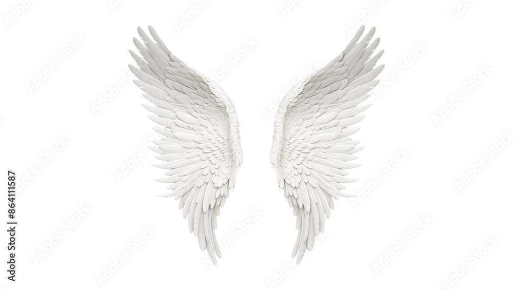 Obraz premium Angel wings cutout. White wings on transparent background