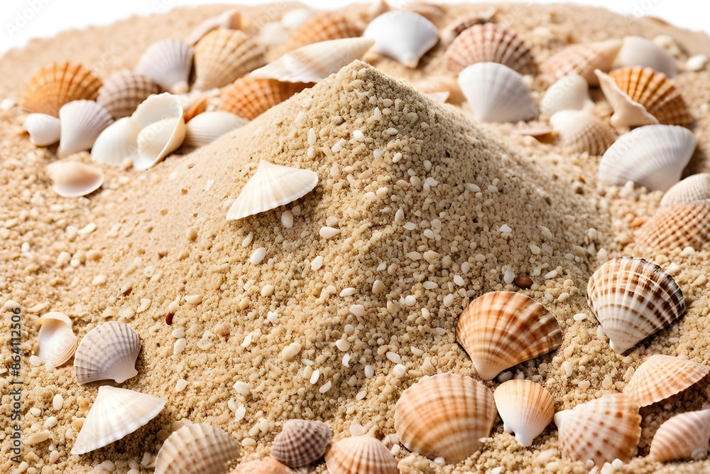 sand pile with sea ​​shells