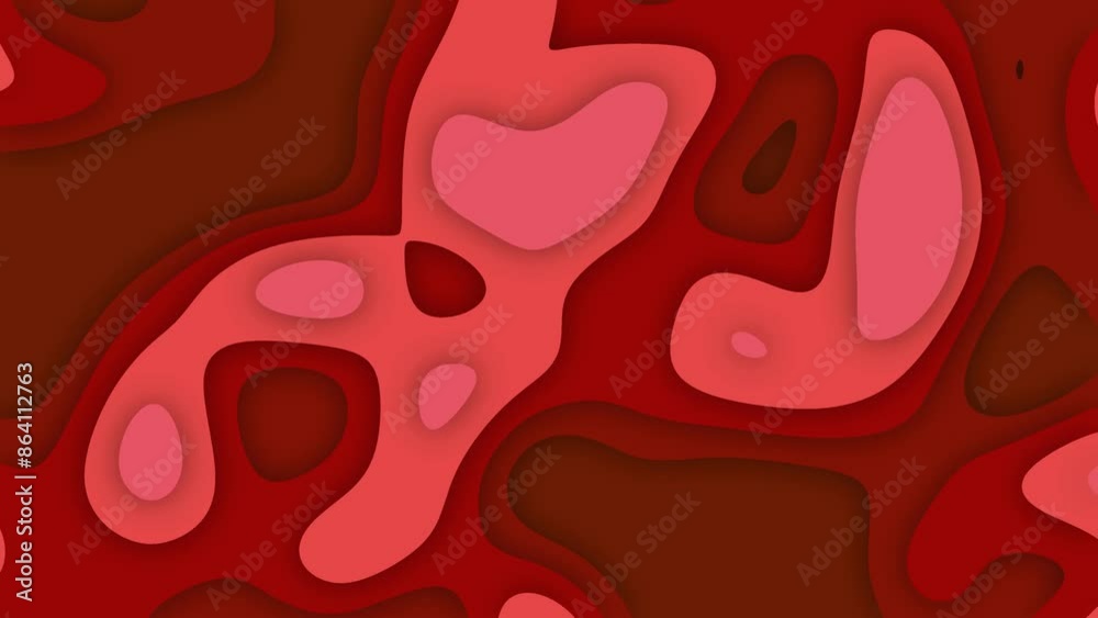Abstract red liquid paper cut animation Abstract red liquid paper cut animation