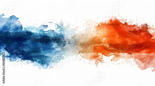 abstract red, blue and whit...